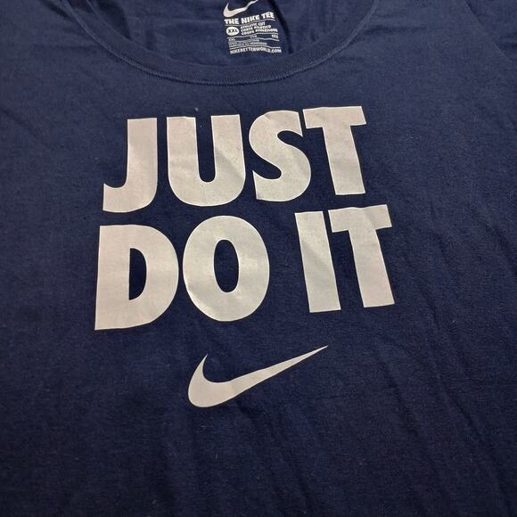 Nike Athletic Cut Women’s Just Do It Tee XXL Navy - Picture 3 of 6
